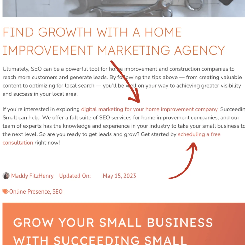 A picture of internal linking for SEO success.