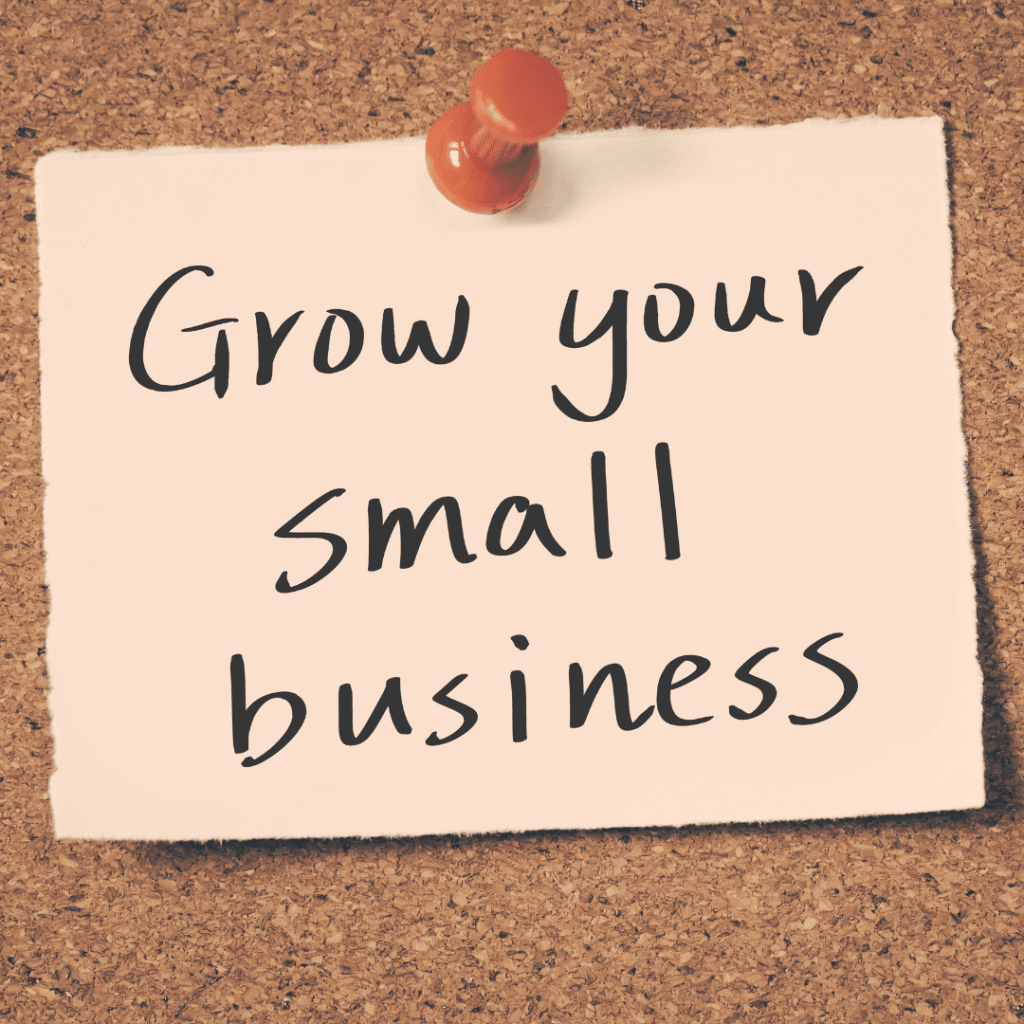 "Grow your small business" is written in a piece of paper for an image in a blog about "Local SEO Tips to Dominate Your Market in 2025."